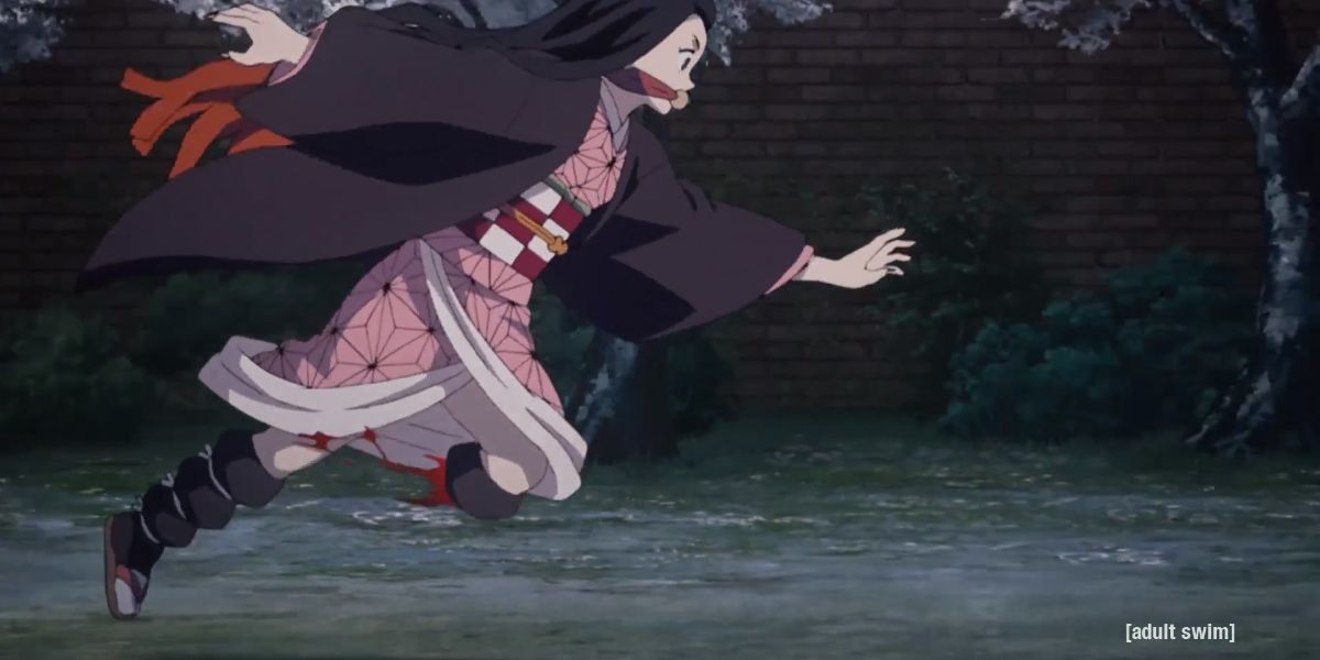 nezuko lost her foot, but has regeneration abilities