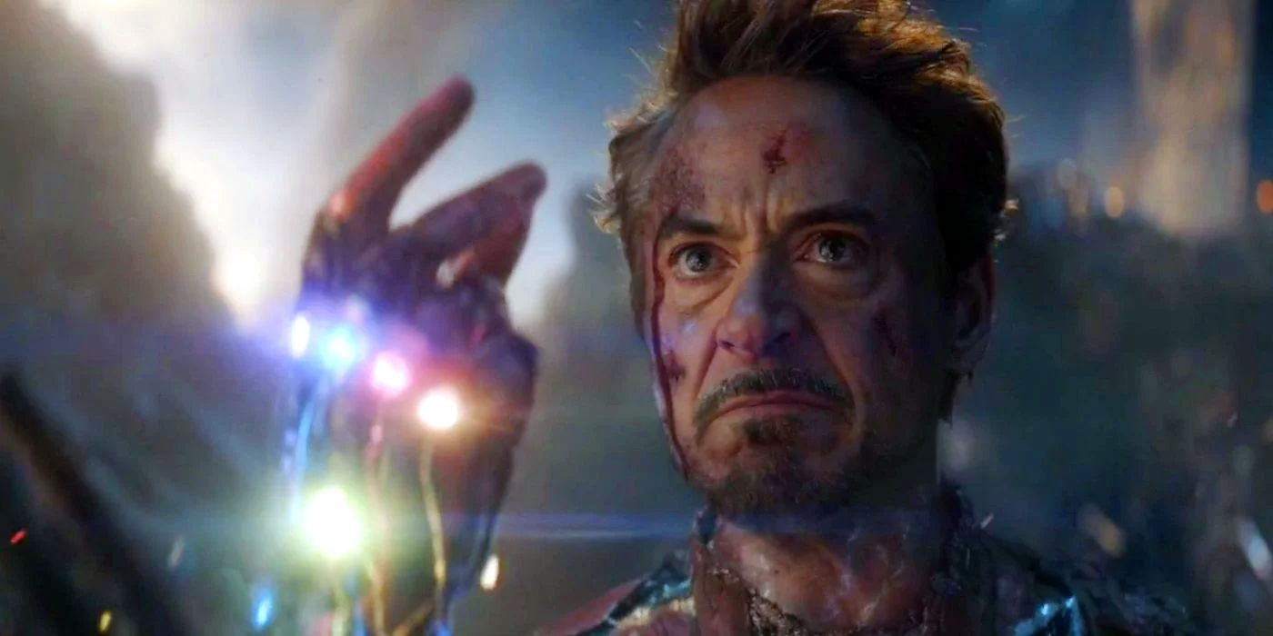 Tony Stark using the Nano-Gauntlet in Avengers: Endgame
