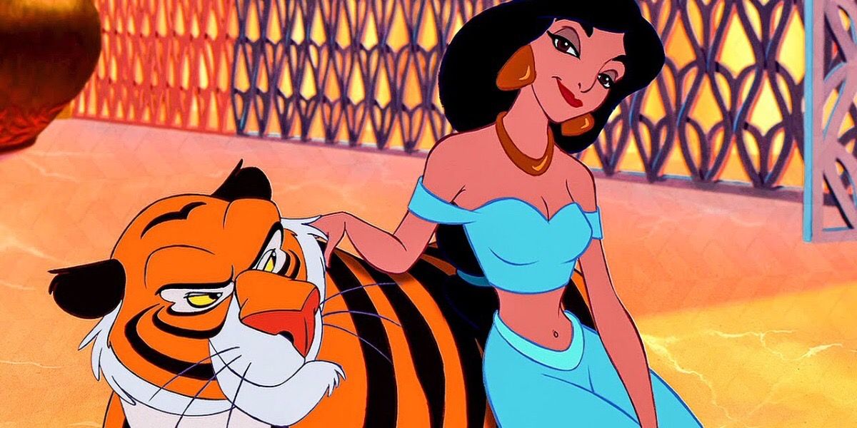 Jasmine and Rajah in Aladdin Disney Movie