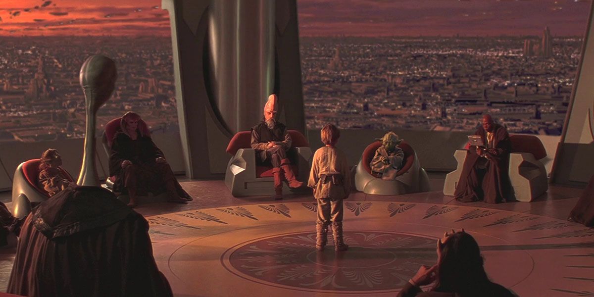 Anakin stands before the council