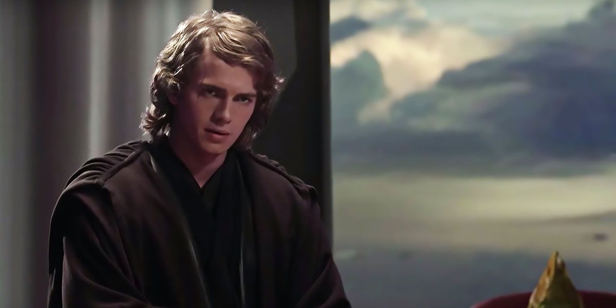 Anakin Skywalker stands before the Jedi Council, seeking to become a master in Revenge of the Sith
