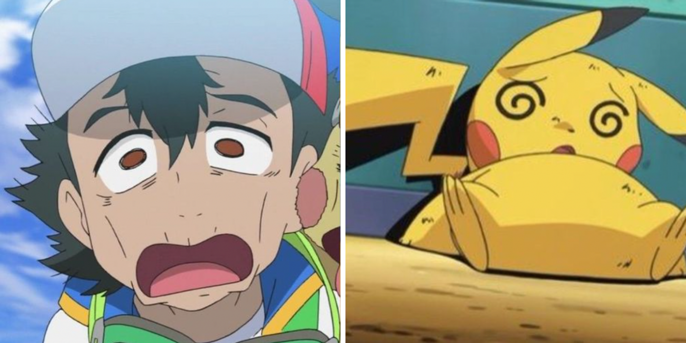 Ash worried & Pikachu knocked out
