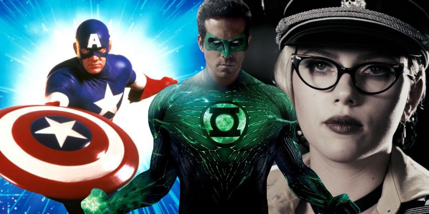 Captain America, Green Lantern, and The Spirit - Bad Superhero Movies