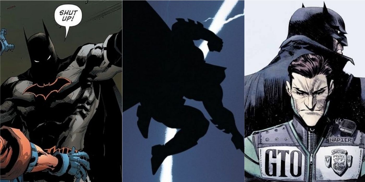 three images of batman