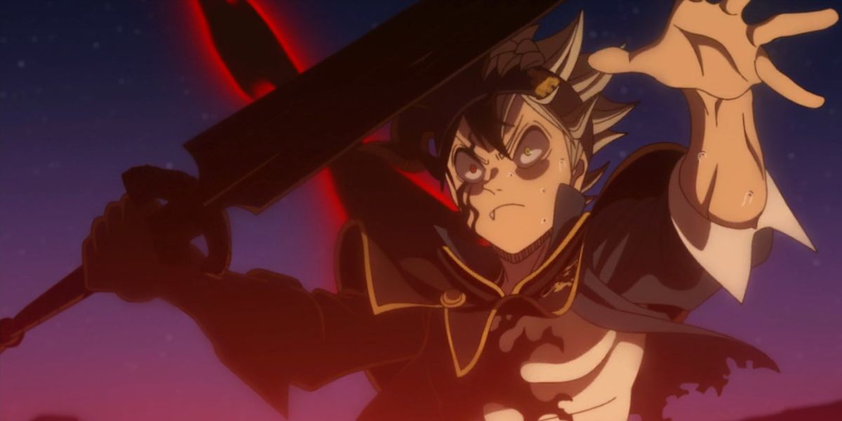 Asta wielding a deadly sword while glowing red