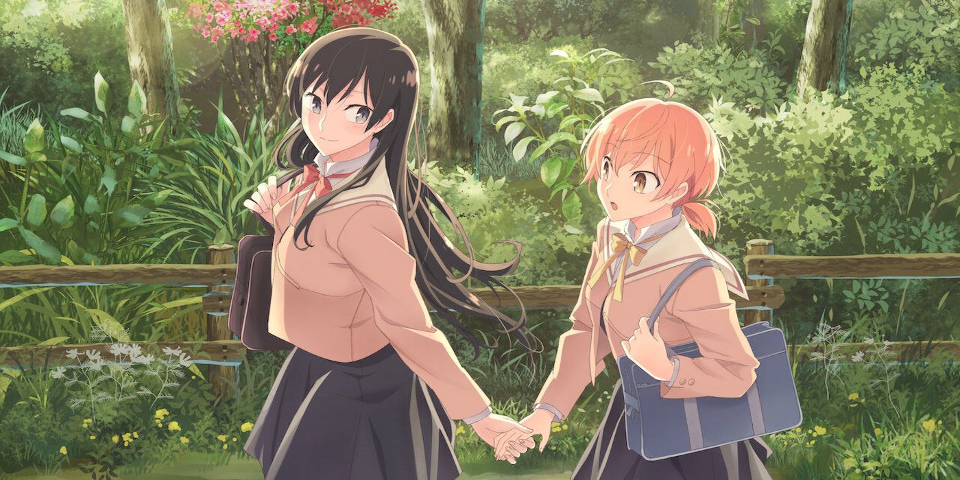 Bloom Into You Touko and Yuu walking at school