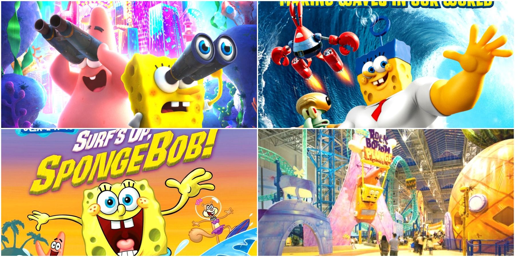 The SpongeBob Movies, Books, and Amusement Park Ride based off the TV show