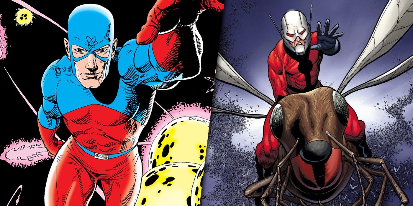 DC's Atom and Marvel's Ant-Man split image