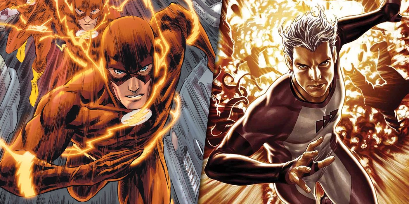 DC's Flash and Marvel's Quicksilver split image