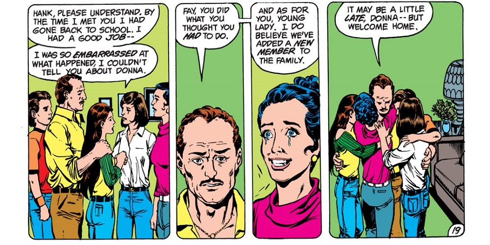 Donna Troy Meets And Hugs Her Parents