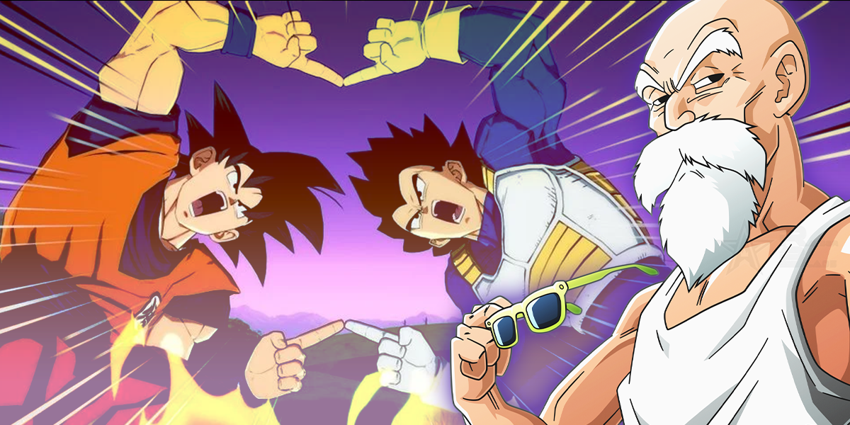 Goku Vegeta Fusion and Master Roshi