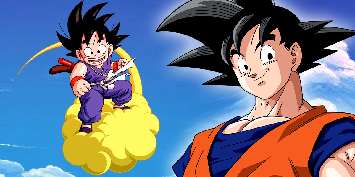 Dragon Ball kid Goku and adult Goku