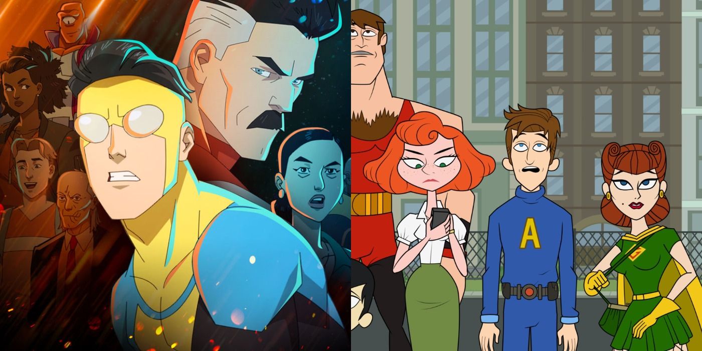 Invincible and The Awesomes in a split image