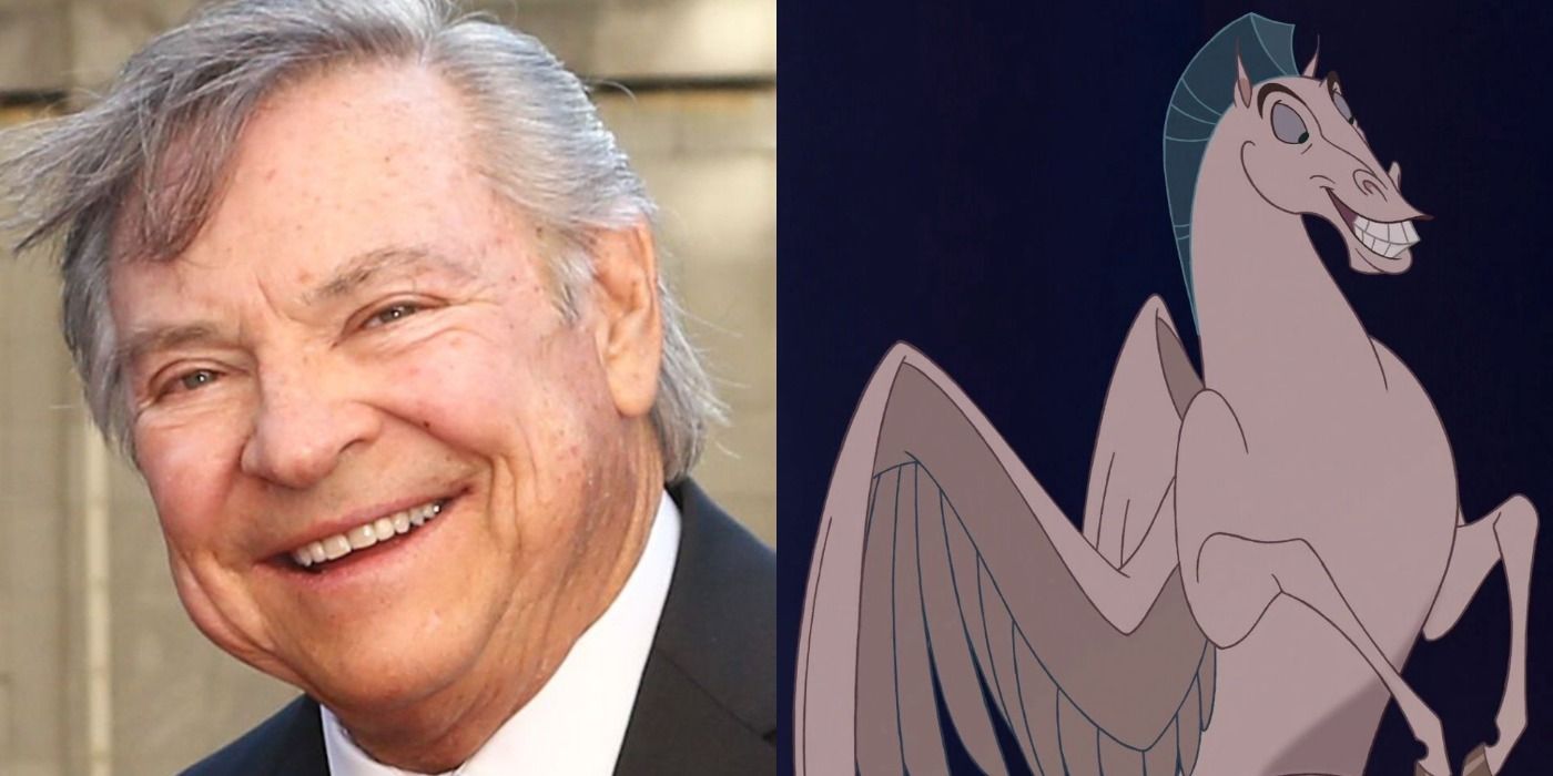 An image of Frank Welker next to an image of Pegasus.