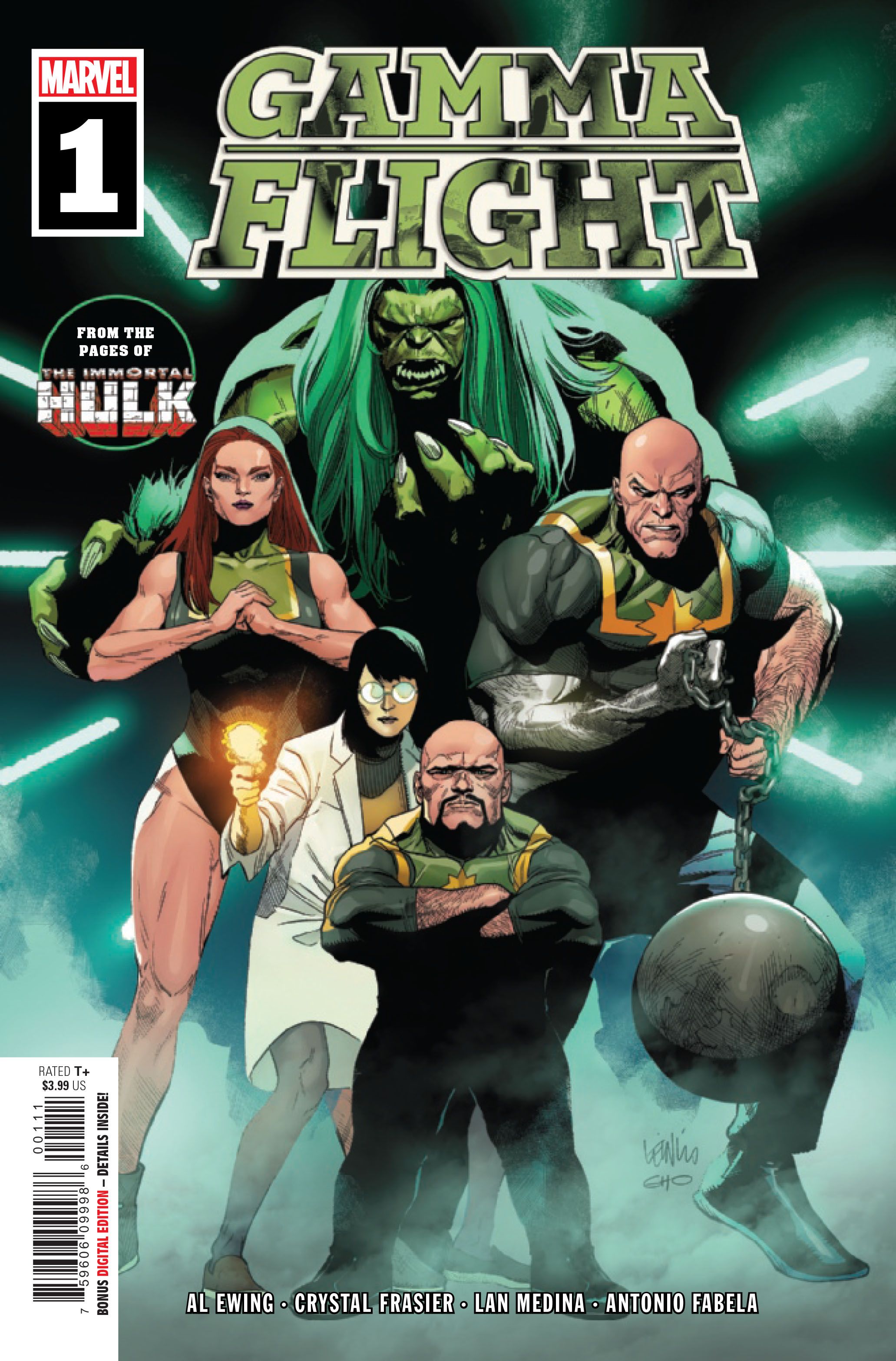 Puck, Titania, Doc Sasquatch and the Absorbing Man on the cover of Gamma Flight #1