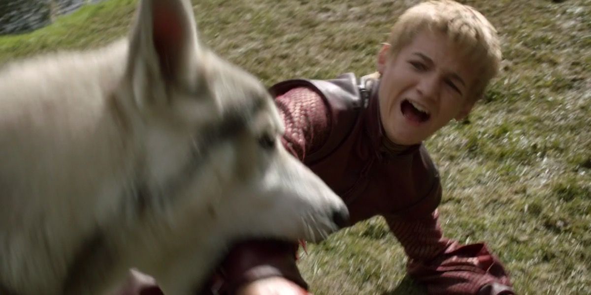 Joffrey vs Nymeria in Game of Thrones.