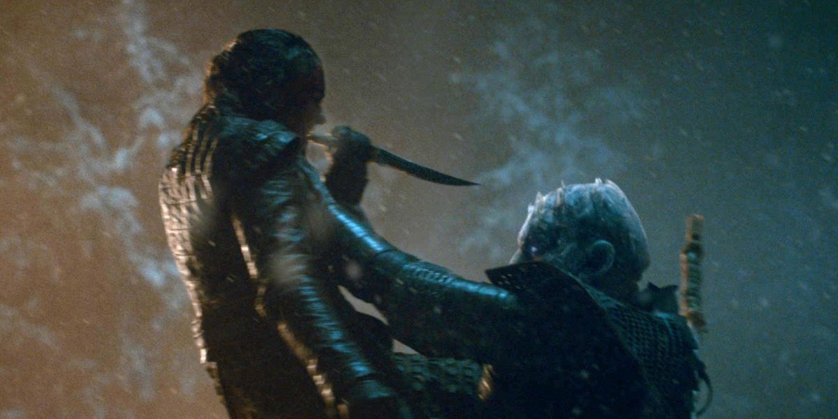 The Night King vs Arya in Game of Thrones.