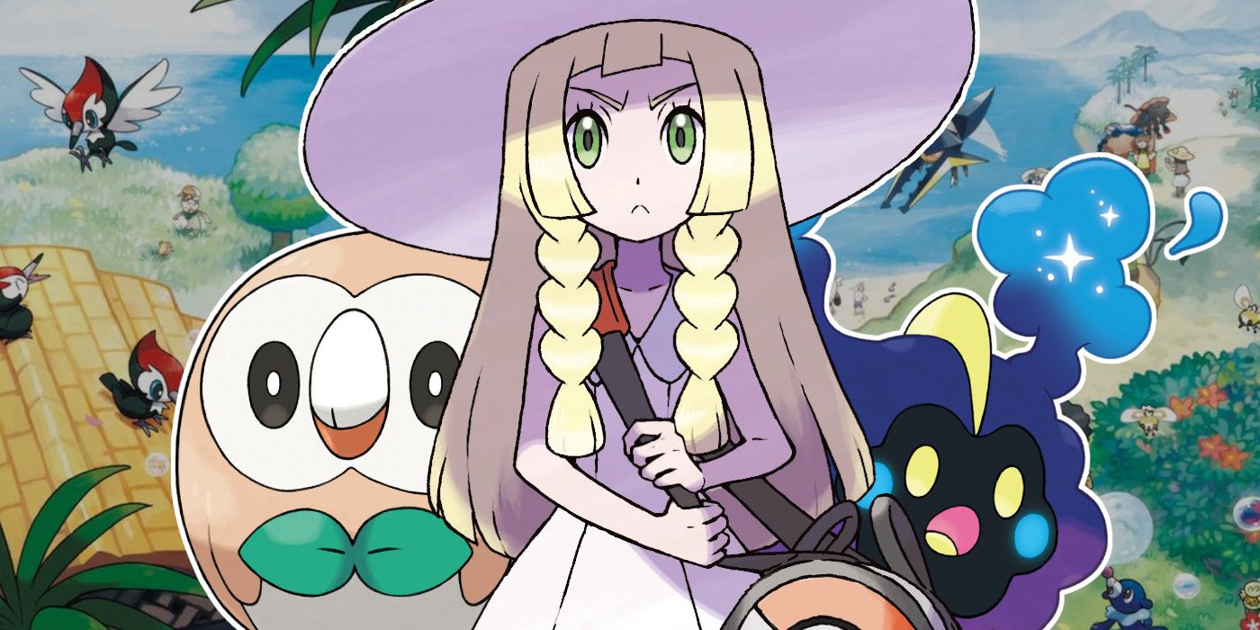 Lillie and Cosmog in pokemon sun & moon