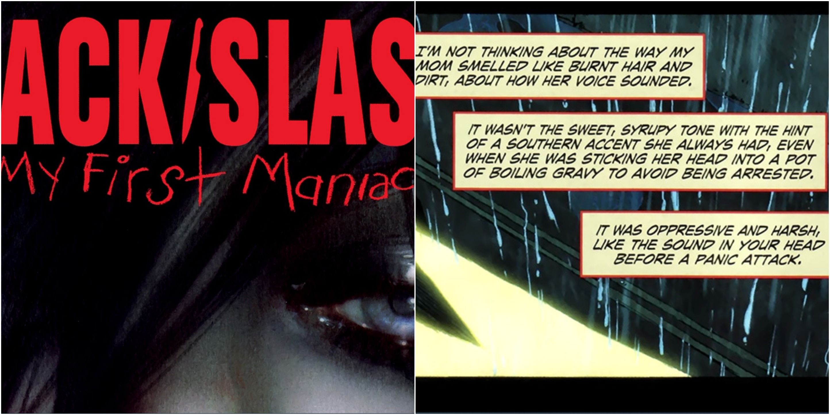 Hack Slash My First Maniac Cover and Cassie Thinking about her mother, The Lunch Lady
