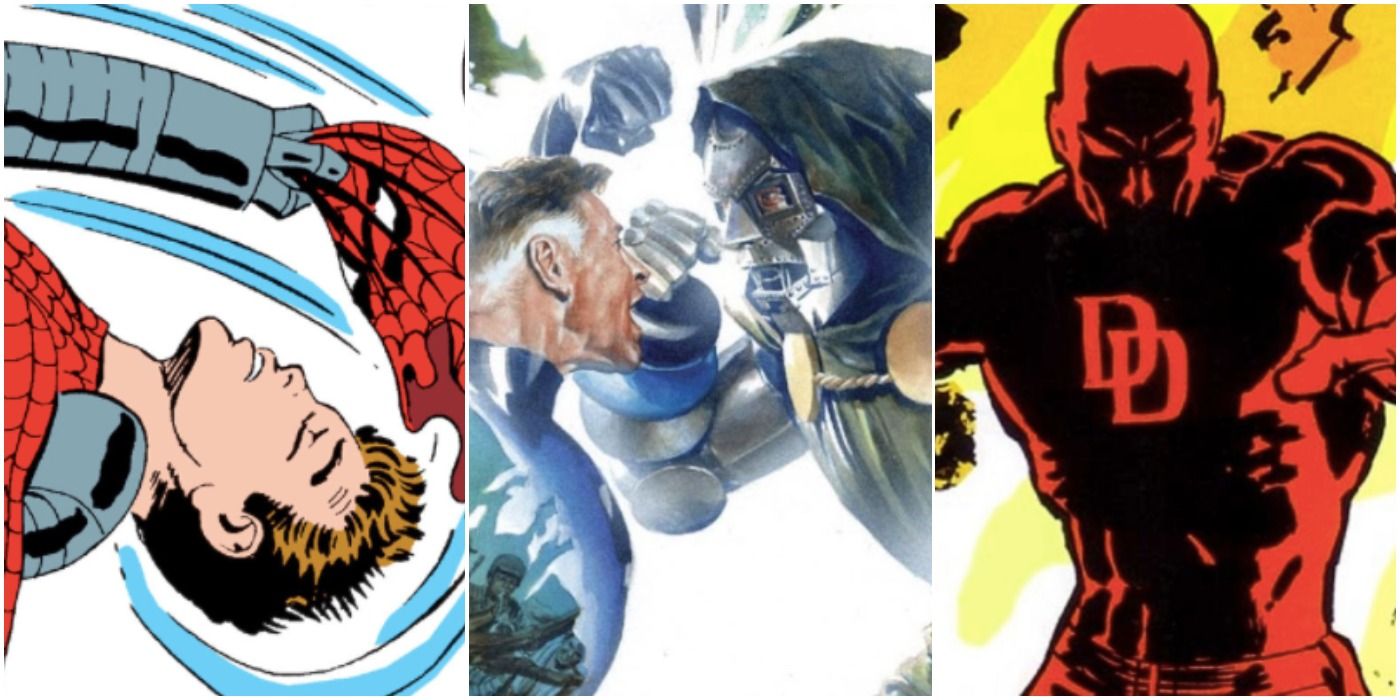 Peter Parker, Mister Fantastic, Doctor Doom and Daredevil