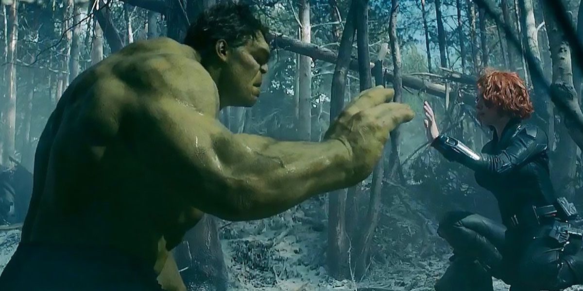 Hulk And Black Widow reach for each other