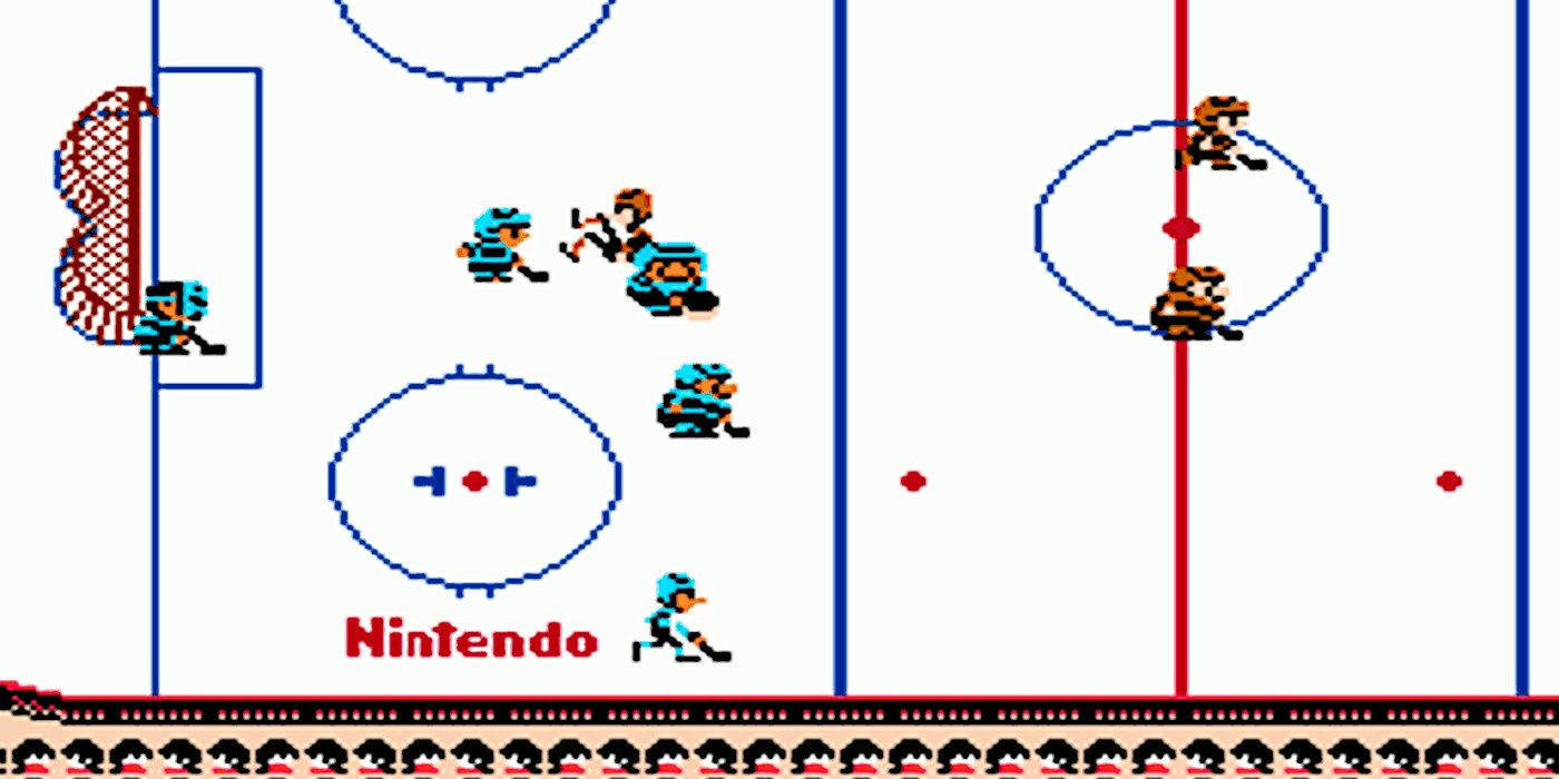 Screenshot from Ice Hockey on the NES 