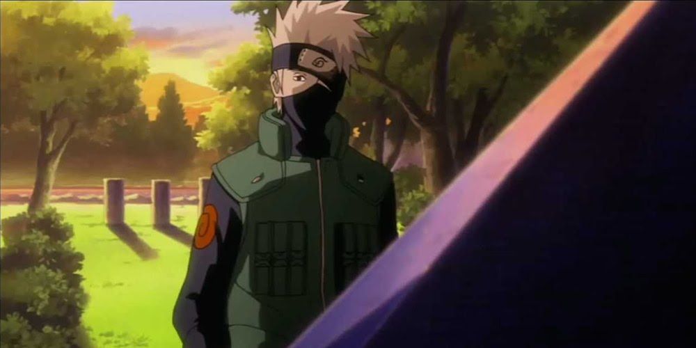 Kakashi visits the memorial in Naruto cutscene