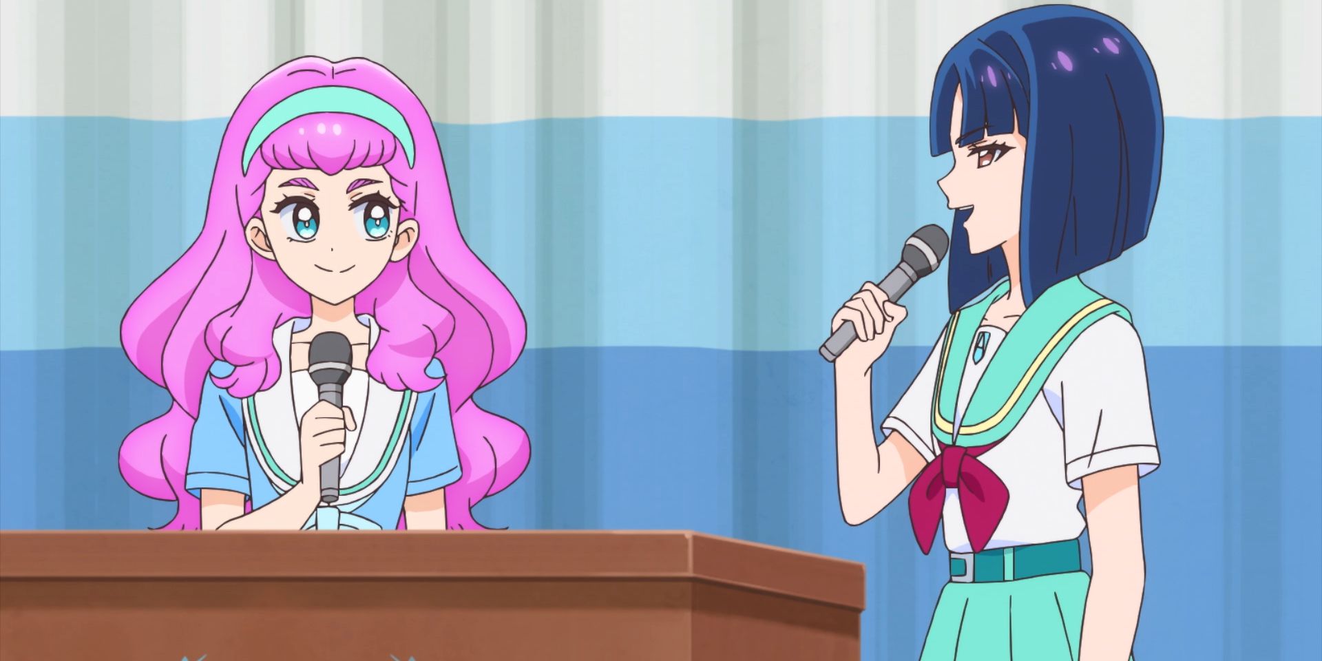 Laura Apollodoros Hyginus La Mer student council president tropical rouge precure pretty cure interview first day at school as a human