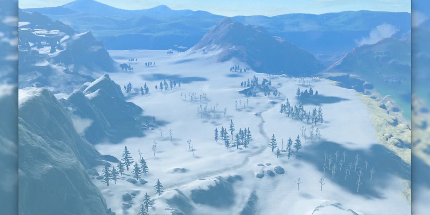 A snowy landscape from Breath of the Wild