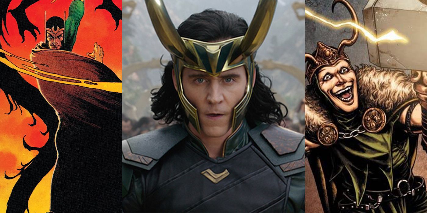 Various versions of Loki from the comics and MCU.