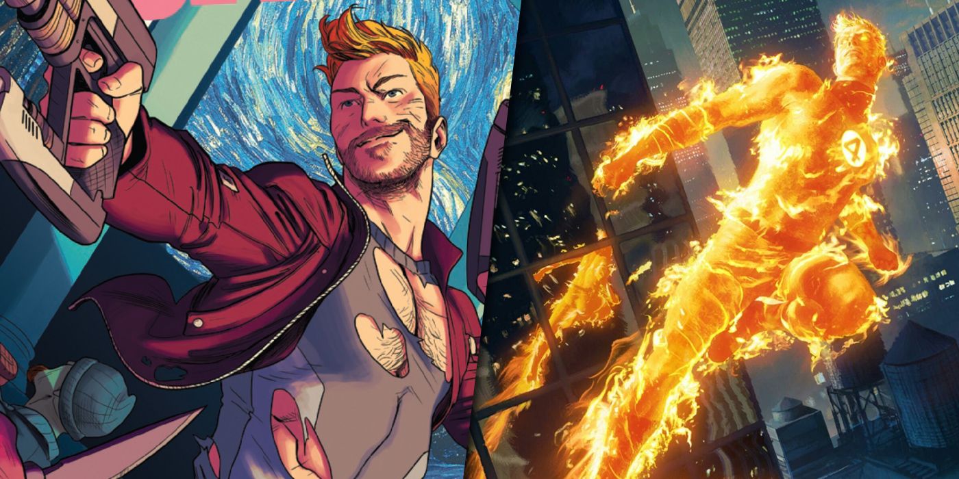 Star-Lord and Human Torch split-image