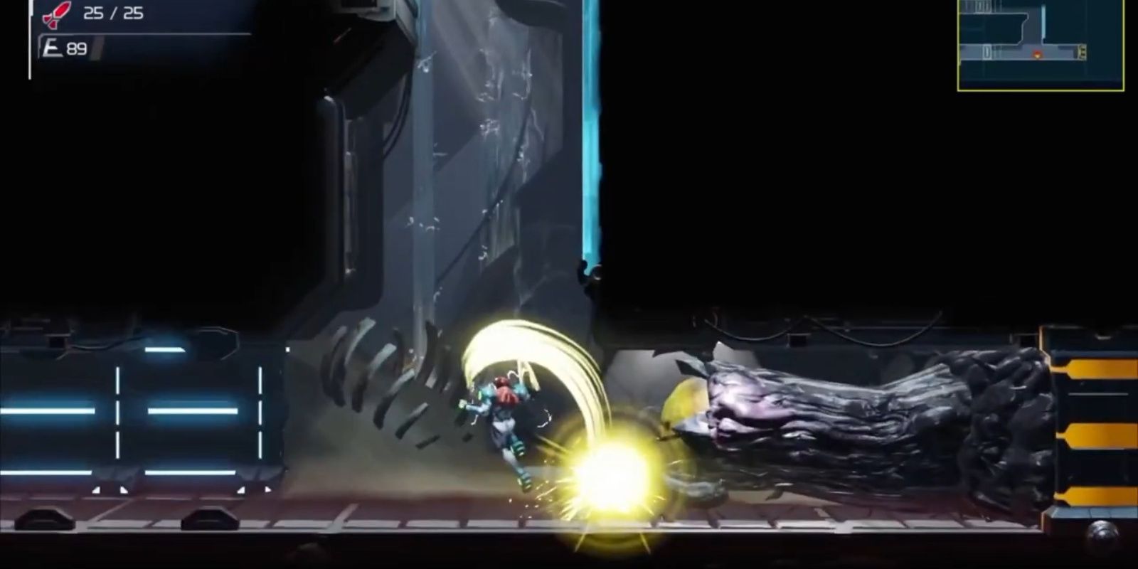Metroid Dread Reveal Trailer Samus Melee Counter Eyeball Boss Door Cropped Screenshot