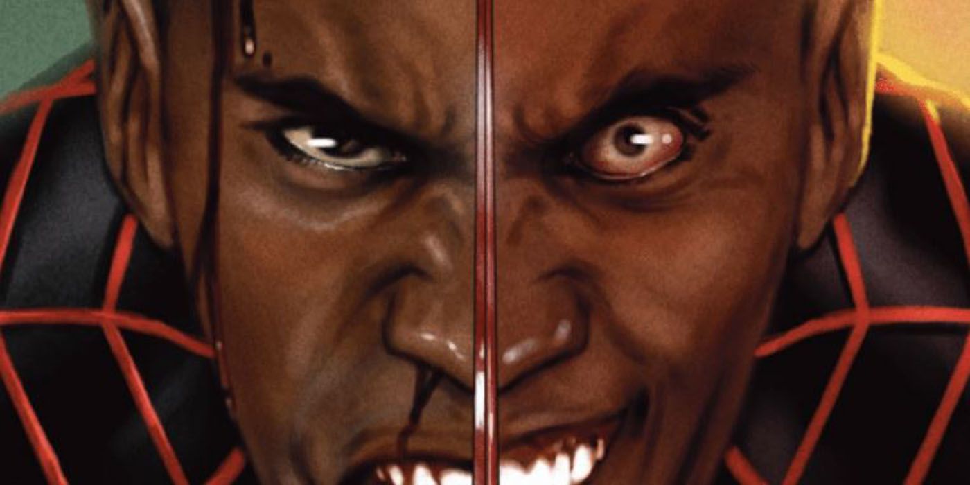 Miles Morales Spider-Man clone's face.