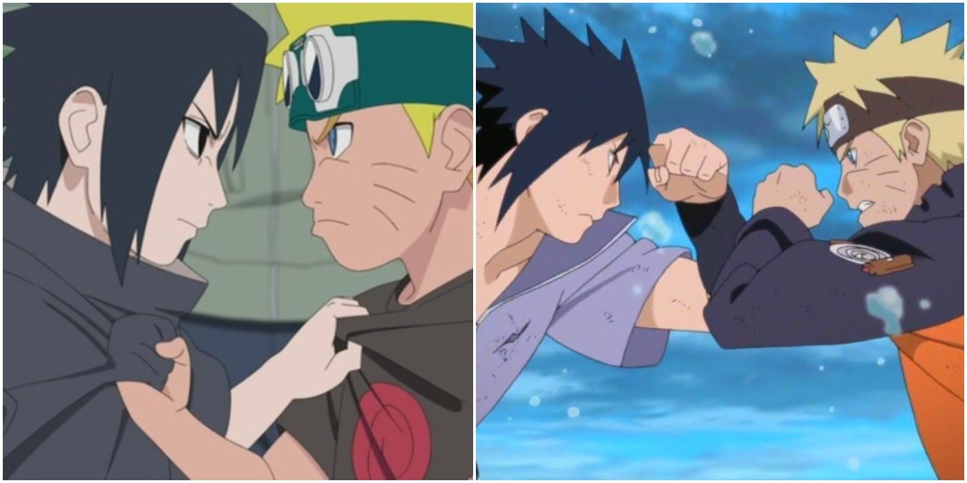 How many times Naruto defeat Sasuke?