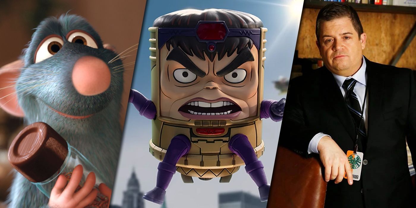 Patton Oswalt's characters from Ratatouille, MODOK and Agents of SHIELD