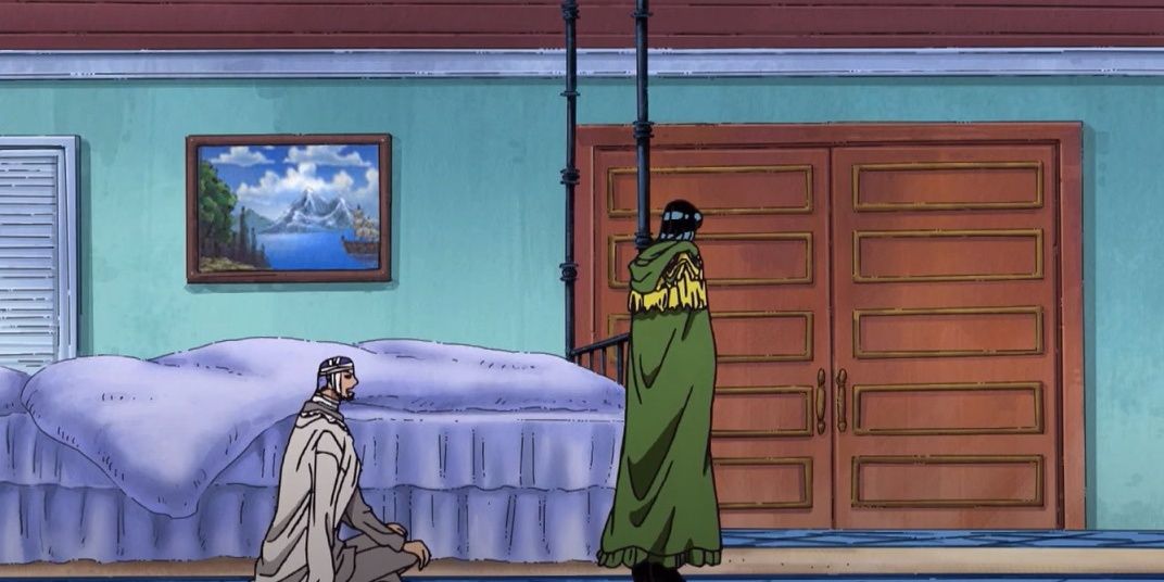 Robin and Iceberg during Water Seven in One Piece.
