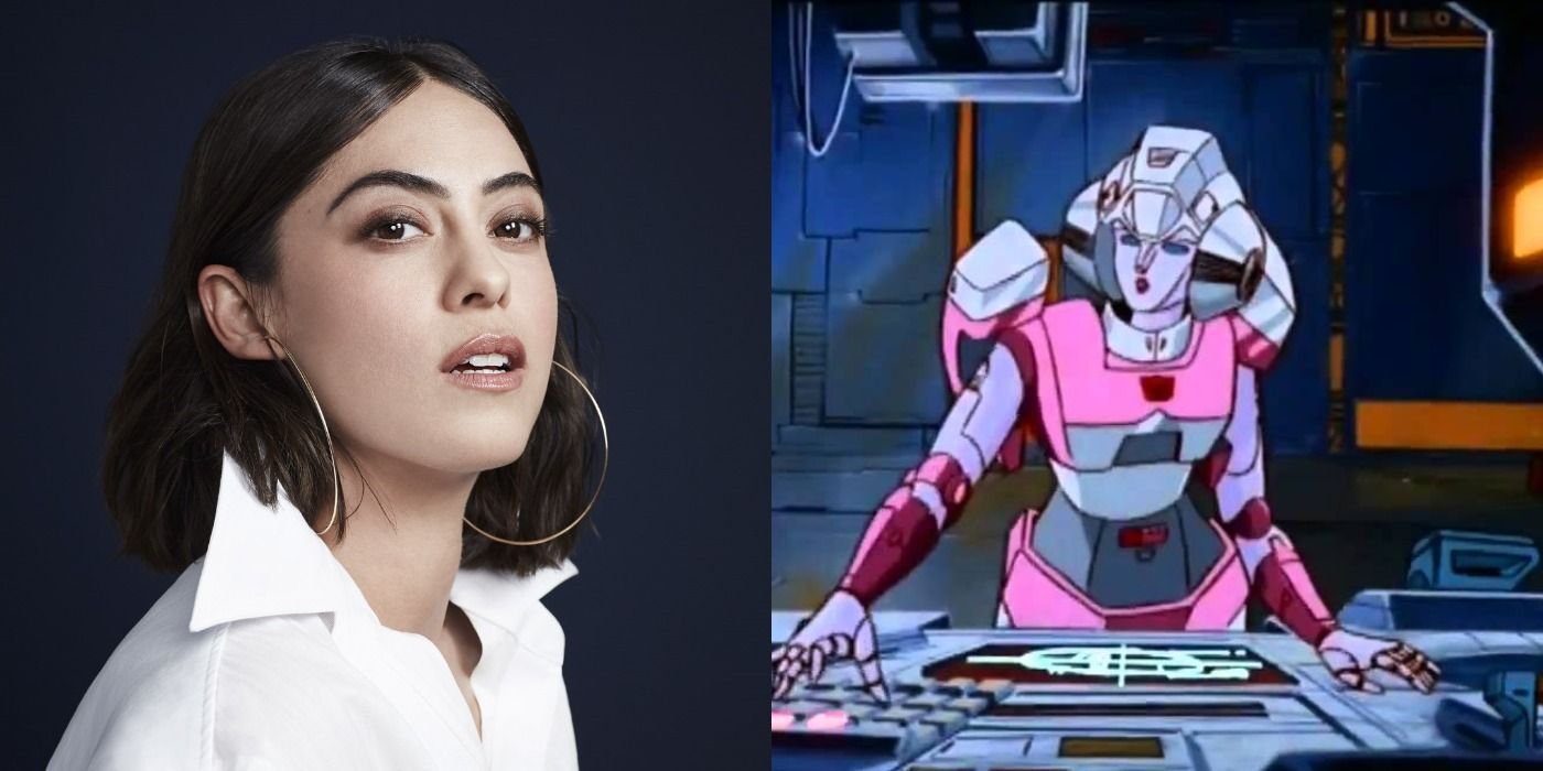 An image of Rosa Salazar next to an image of Arcee. 