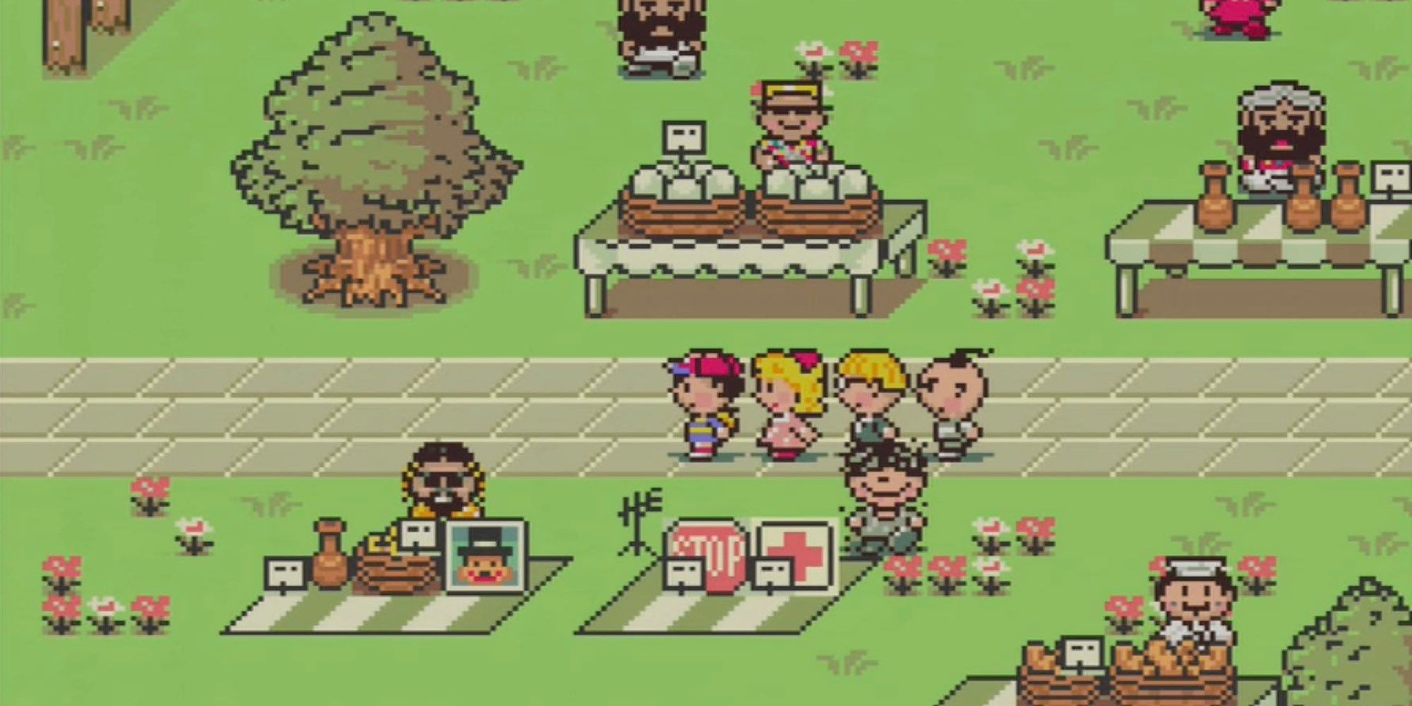 Ness visiting the Market in Twoson in Earthbound.