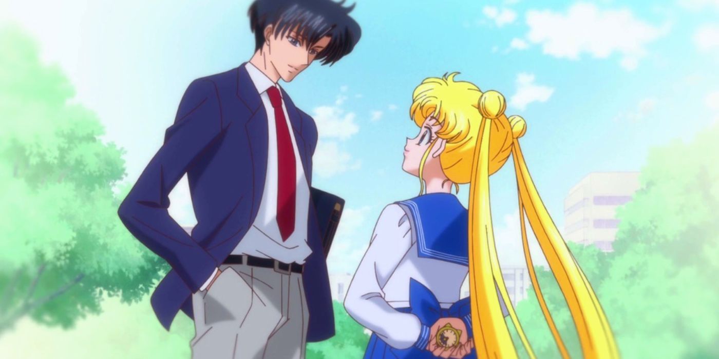 Sailor Moon Crystal Mamoru And Usagi looking at each other