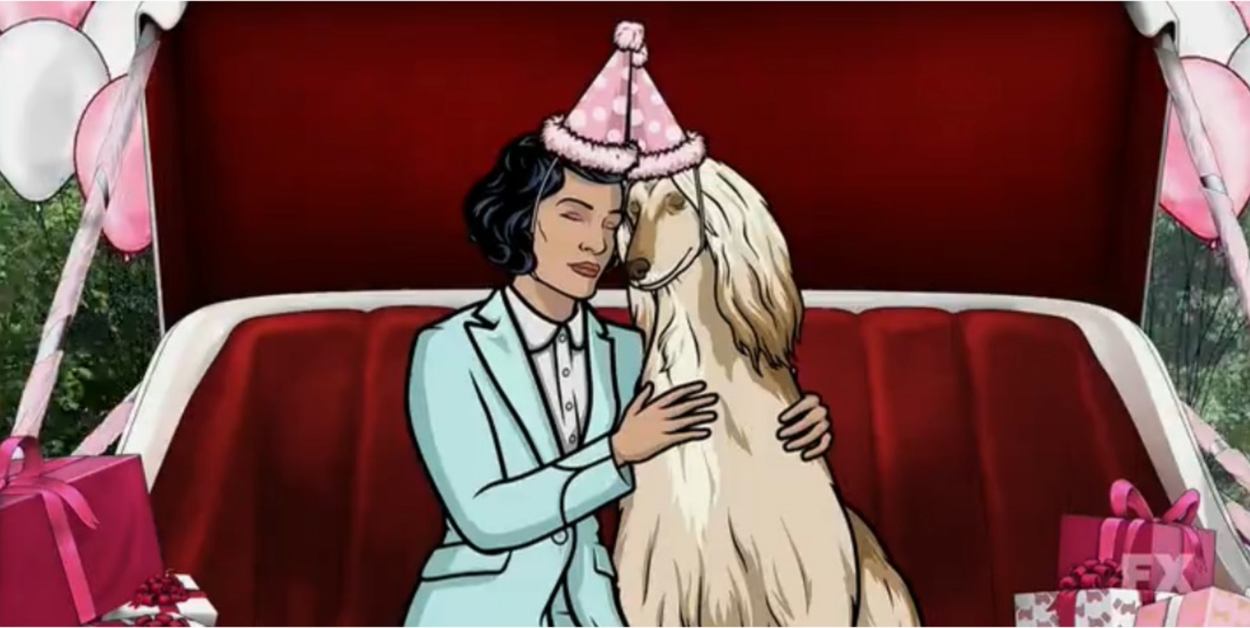 Malory Archer and her dog, Duchess