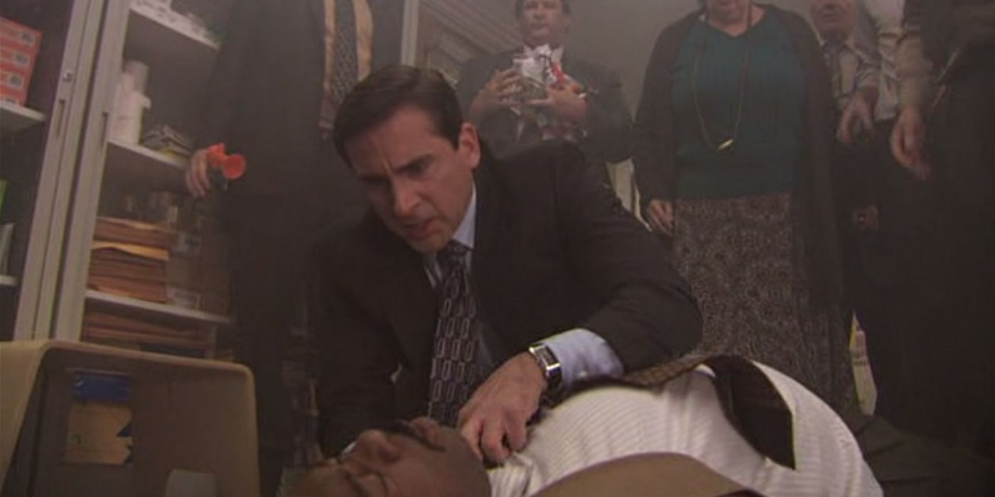 Stanley having a heart attack on The Office