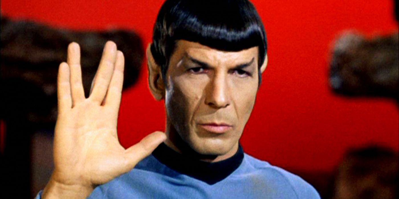 Star Trek Amok Time Spock raising the Vulcan salute