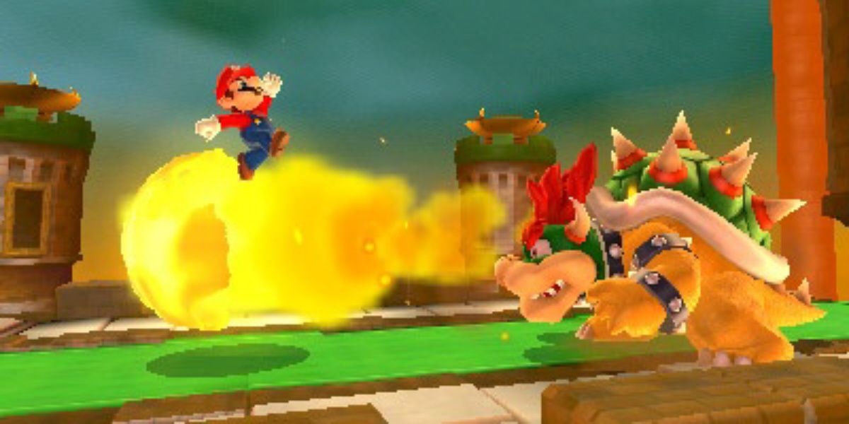 Super Mario 3D Land Mario Battles Bowser