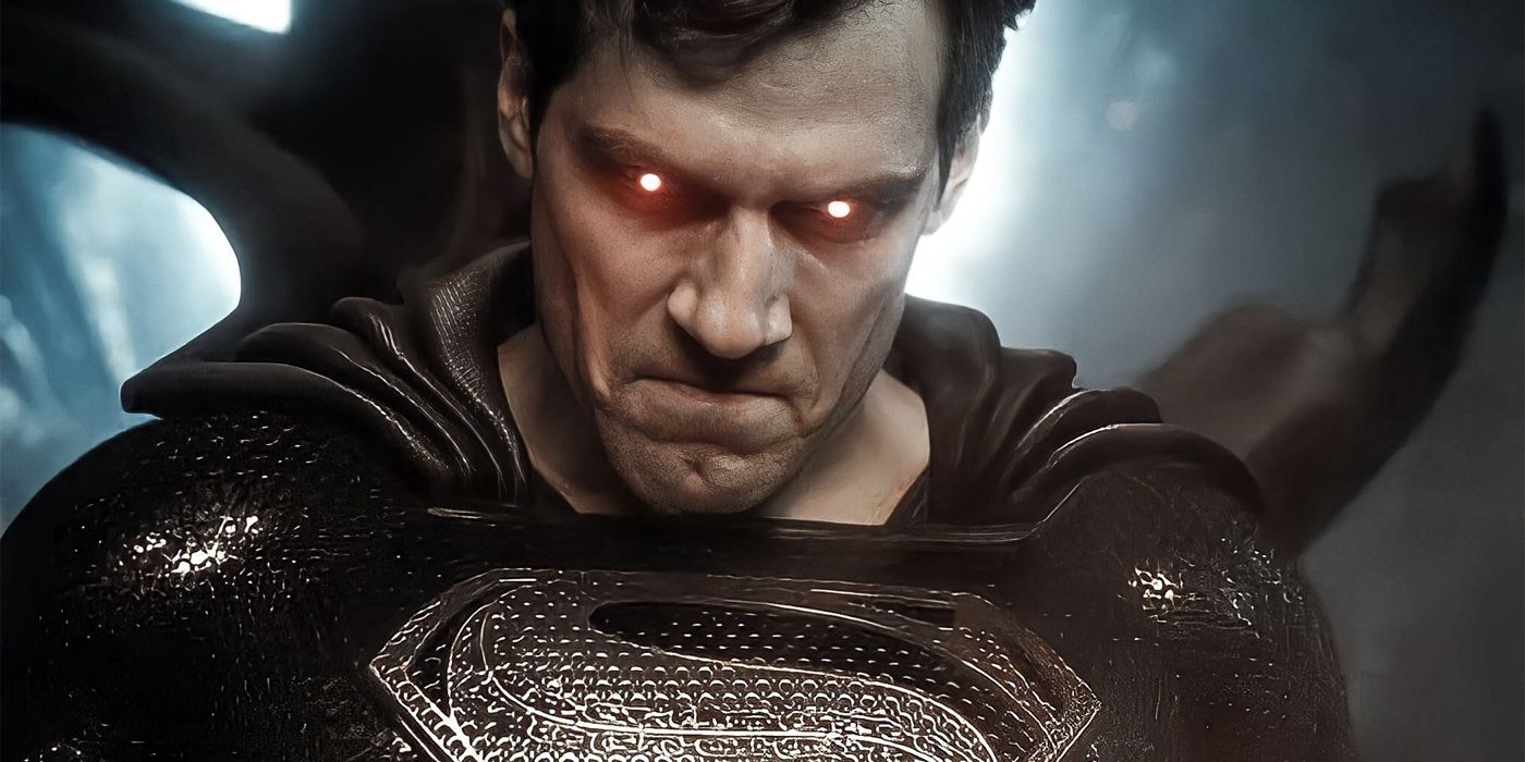 Superman using his heat vision in Zack Snyder's Justice League