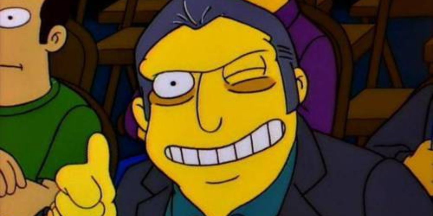 Fat Tony gives a foreboding smile in The Simpsons