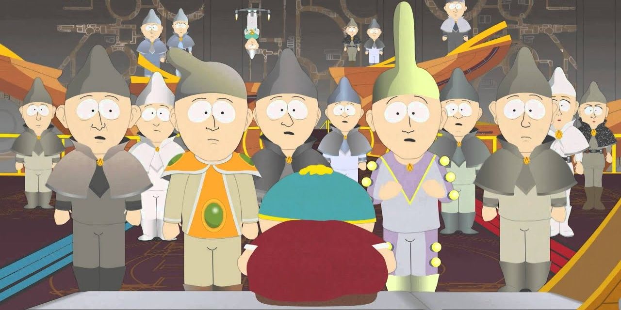 Cartman meets future society after he wakes up in South Park episode, "Go God Go"