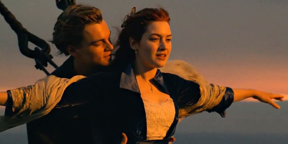 Jack and Rose on the Titanic in Titanic.
