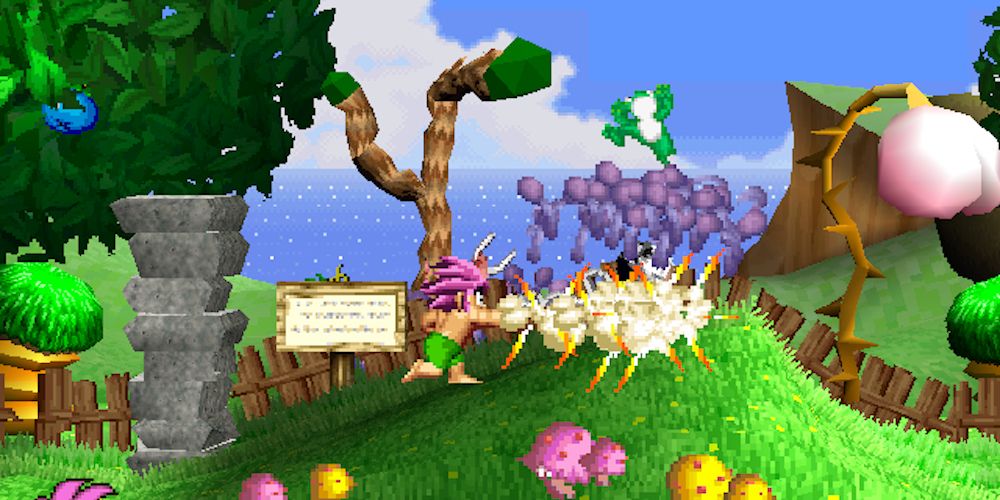Tomba attacks in PlayStation's Tomba