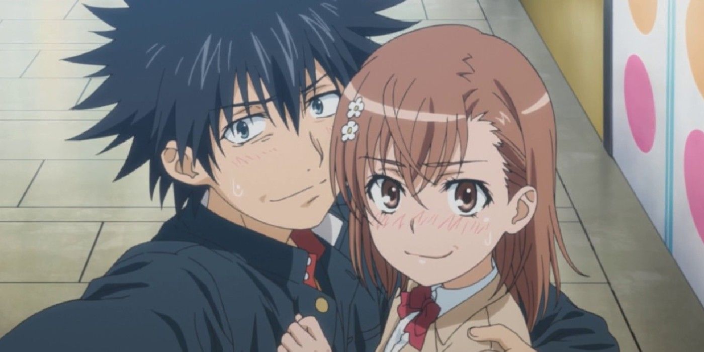 Kamijou Touma and Misaka Mikoto pretend to be a couple and decide to take a romantic picture together.