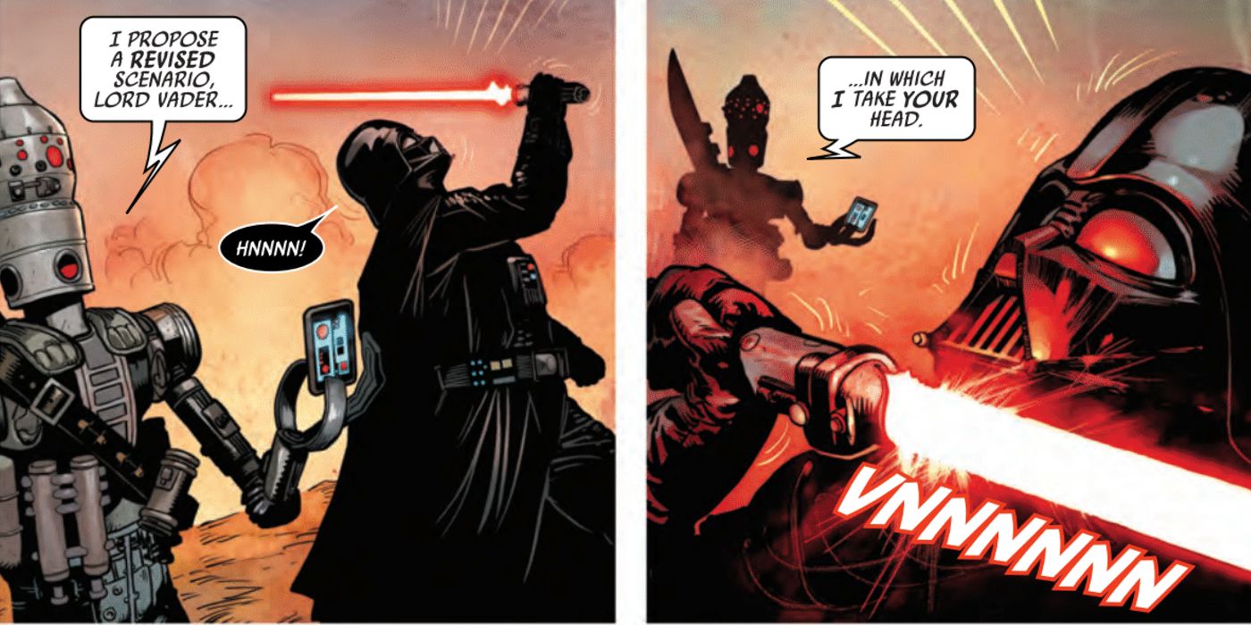 Vader almost kills himself thanks to IG-88 and Sly Moore